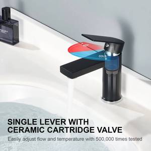 Grifo de Lavabo para Baño, Negro Mate Premium, Fabricado en China, Kaiping, con Certificación CUPC, CE, ISO9001, OEM - Product Image 3