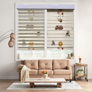Persianas Shangri-La con Riel de Aluminio, Tela Lisa, Motorizadas, Opacas, Modernas, para Ventanas Francesas, Persianas de Lujo - Product Image 1