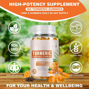 Complément alimentaire en <span class=keywords><strong>bonbons</strong></span> gélifiés pour adultes à base de curcuma, de curcumine, de poivre noir et de <span class=keywords><strong>gingembre</strong></span> pour soutenir le système immunitaire et offrir des <span class=keywords><strong>bienfaits</strong></span> antioxydants - Product Image 2