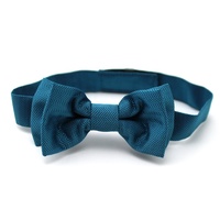 Noeuds papillon classiques pour enfants, motif arête de poisson, faciles à porter, ajustables, en polyester tissé, pré-noués, couleur unie bleu lac, pour bébés et enfants