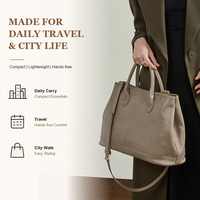 Sac à main en cuir pleine fleur structuré grande capacité pour le bureau et les trajets quotidiens, sac bandoulière pour femme, marque privée