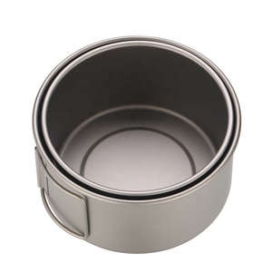 便携式超轻钛餐具套装3毫米厚碗盘盘带提包户外野营炊具 - Product Image 2