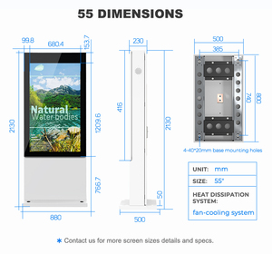 Kiosque d'affichage numérique extérieur MWE 86 pouces 75 pouces 4K IP65 3500 nits lisible en plein soleil avec système de refroidissement par air 65 75 - Product Image 6