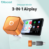 Adaptateur sans fil portable Ottocast 3-en-1 CarPlay & Android Auto, clé USB avec Bluetooth 5.4, Wi-Fi double bande, garantie 1 an