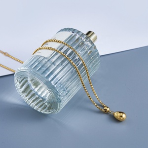 Ultimi gioielli in acciaio inossidabile placcato oro 18 carati catena rotonda goccia d'acqua ciondolo goccia di pioggia alla moda per le donne collana festa P233396 - Product Image 6