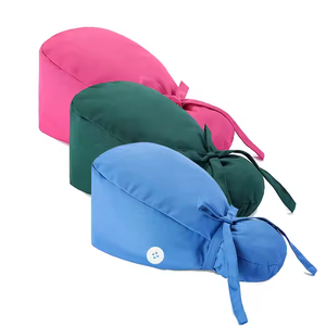 Unisex bông tóc dài <span class=keywords><strong>ECG</strong></span> có thể điều chỉnh hat hỗn hợp màu sắc nắp ca-pô với nút Tie trở lại cho y tá và bác sĩ bệnh viện đồng phục - Product Image 5