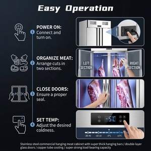 <span class=keywords><strong>Vitrina</strong></span> Refrigerada Industrial para Carne con Puerta de Vidrio, Diseño de Fácil Limpieza para Uso en Tiendas de Carne Halal - Product Image 3