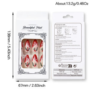 24 Uds. <span class=keywords><strong>Uñas</strong></span> postizas de <span class=keywords><strong>Navidad</strong></span> prensa de almendras cortas en la extensión de <span class=keywords><strong>uñas</strong></span> cubierta completa manicura copo de nieve árbol usable puntas de <span class=keywords><strong>uñas</strong></span> postizas - Product Image 5