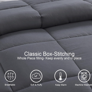 Tất cả các mùa giải Polyester xuống thay thế bông Vua Kích thước <span class=keywords><strong>Comforter</strong></span> khách sạn không gây dị ứng giường, màu xám đậm - Product Image 4