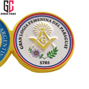15 tahun pabrik kustom logam Enamel UV dicetak kerah Pin Gran Logia Femenina De Argentina Freemasonry kerajinan hadiah - Product Image 5