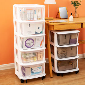 ล้อลิ้นชักเก็บของพลาสติกอเนกประสงค์เป็นมิตรต่อสิ่งแวดล้อมมีความโปร่งใสมีหลายชั้นห้องครัวห้องน้ำ - Product Image 3