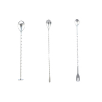 Cuillère à cocktail en acier inoxydable, motif en spirale, cuillère à mélanger, outil de bar, outils de barman