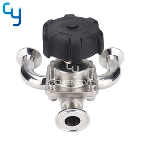 Vệ Sinh Thép Không Gỉ U Loại 3 Way Van Màng Với Kẹp Kết Nối - Product Image 5