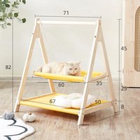 Lit double pour chat, lit respirant pour 2 chats, hamac pour chat facile à assembler pour la maison multi-chats, à l'intérieur et à l'extérieur.