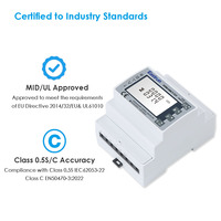 Medidor de Energía Trifásico Eastron SDM630MCT-TCP con Certificación MID, Operado por CT de 1A/5A, Medición Multiparámetro, Montaje en Riel DIN