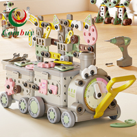 Jouets éducatifs : Blocs de construction, train de rangement, outils de bricolage à assembler avec vis