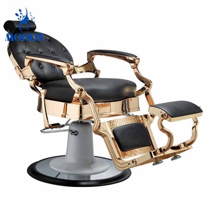Moolin Chaise de Barbier Professionnelle Hydraulique Inclinable de Luxe Dorée Robuste pour Hommes – Mobilier de Salon de Coiffure - Product Image 6