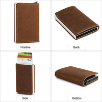 Rfid-portefeuille en aluminium pour cartes de visite et de crédit, porte-cartes, identification automatique, étui en cuir, nouveau porte-cartes de visite