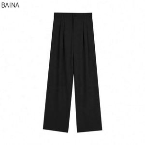 Pantalon ample taille haute décontracté d'été pour femme, coupe large et fluide, effet amincissant - Product Image 2