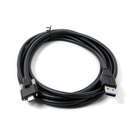 Câble USB 3.0 Type A mâle vers Type-C mâle à double vis de verrouillage, industriel, anti-chute, haute vitesse de transfert de données