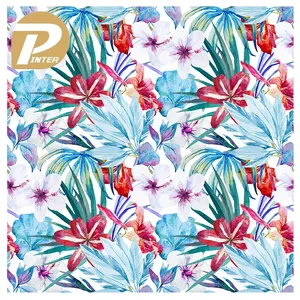 Hawaii Custom Digitaal Gedrukt Gratis Monster Rayon Poplin Stof Voor Vrouwen Kleding