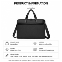 Sac Messager Étanche pour Ordinateur Portable 15,6 Pouces, Sacoche Professionnelle Fine, Sac à Main pour Ordinateur, Housse d'Épaule, Pochette Noire – Vente en Gros