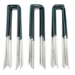 Grampas Galvanizadas <span class=keywords><strong>para</strong></span> Jardín y Paisajismo <span class=keywords><strong>para</strong></span> Césped <span class=keywords><strong>Artificial</strong></span>, Grampas de Acero Galvanizado en Forma de U <span class=keywords><strong>para</strong></span> Fijar Malla Antihierbas, Estacas de Fijación <span class=keywords><strong>para</strong></span> Jardín - Product Image 1