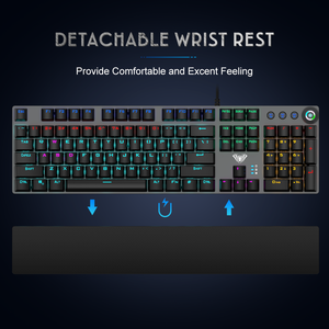 คีย์บอร์ดเกมมิ่งแบบมีสาย F2088 RGB USB Optical Mechanical ปรับแต่งได้ พร้อมสวิตช์หลากสี 104 ปุ่ม - Product Image 5