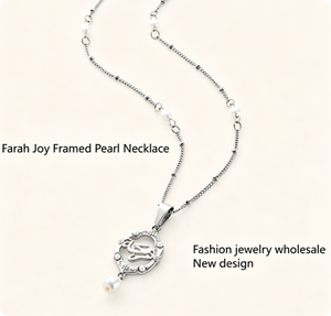 Inspire Jewelry, Joyería Islámica de Moda en Acero Inoxidable, Collar de Perlas Enmarcadas Farah Joy, Nuevo Diseño, Precio al por Mayor Personalizado - Product Image 2