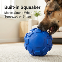 Jouet pour chien en caoutchouc durable, balle qui couine, indestructible, pour les mâchoires agressives, jeu interactif et nettoyage des dents