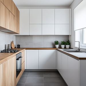 OE HOME Cocina Modular de Lujo Moderna de Roble Macizo, Impermeable y Ecológica para Uso en Hoteles con Isla - Product Image 2