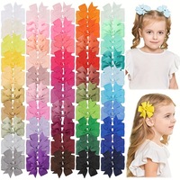 Nouvelle Arrivée 40 Couleurs Nœuds en Ruban Gros-Grain de 3 Pouces avec Pinces Crocodiles pour Cheveux Accessoires pour Bébés, Enfants, Filles et Étudiantes