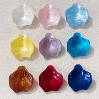 Breloques en résine nacrées colorées en forme de feuille de lotus, légères, pour femmes, composants artisanaux pour boucles d'oreilles, pinces à cheveux, décorations de chaussures, DIY