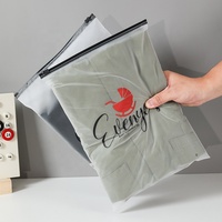 Sac en plastique à fermeture éclair personnalisé avec logo givré pour vêtements, cosmétiques, maillots de bain, pochette à fermeture éclair