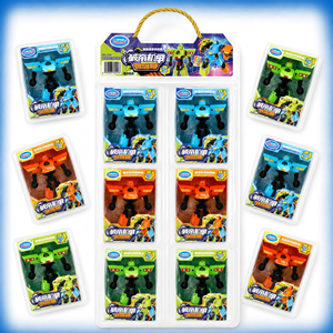 <span class=keywords><strong>Jouet</strong></span> robot méca transformable 2-en-1 : robot en train à grande vitesse, double mode, 3 couleurs, bonbons durs, 6 pièces/plateau, vente en gros - Product Image 1