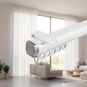 Rail de <span class=keywords><strong>rideau</strong></span> coulissant silencieux en aluminium personnalisé, moderne, pour bureau, maison, fenêtre, accessoires décoratifs, tringles à rideaux personnalisées - Product Image 1