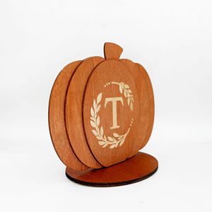Uionen Wooden Pumpkin <b>Ornament</b> for Thanksgiving Harvest Festival Home Desktop Holiday Atmosphere Decorations - Product Image 4