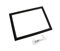 Boîte à lumière LED A4 pour artiste, tatouage, bricolage, rectangle, gradation progressive, alimentation USB, noir, pour l'école, le dessin artistique, cadre en aluminium