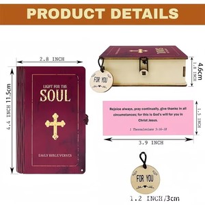 Scatola con Versetti Biblici e 150 Carte di Preghiera, Versetti Biblici con Scatola in Legno, Regalo Emotivo con Scritture Ispiratrici per Cristiani - Product Image 2