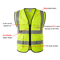 Logo personnalisé OEM ODM Usine de vente en gros Certifié ANSI Classe 2 EN ISO 20471 Imperméable Multi-poches Haute visibilité Réfléchissant Bleu