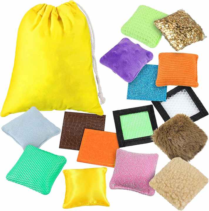 Sensory Bean Bags Touchable Sensory Textured Squares Sensory Table Toys