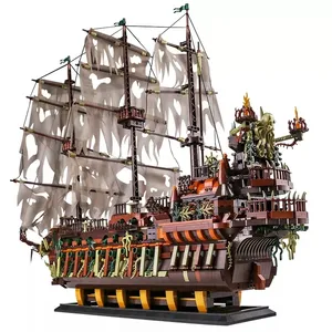 Mould King 13138 Pirate Ship Series MOC 16016 Flying Dutchman Small Particle Model Assembled Boy Building Block Toy