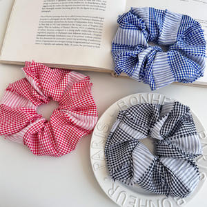 Serre-têtes et chouchous en tissu à carreaux tendance, accessoires de mode patchwork pour filles - Product Image 1