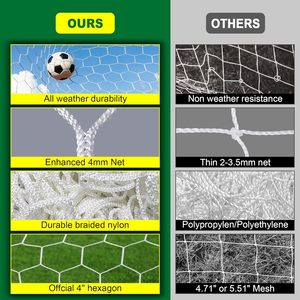 <span class=keywords><strong>Filet</strong></span> <span class=keywords><strong>de</strong></span> <span class=keywords><strong>but</strong></span> <span class=keywords><strong>de</strong></span> football, professionnel, blanc, robuste, <span class=keywords><strong>de</strong></span> remplacement, extérieur, taille standard, résistant aux intempéries pour l'entraînement et les matchs - Product Image 6