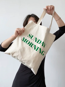 Bolsa de Mano de Lona de Algodón Puro de Alta Densidad, 34x39.5cm, Sin Blanquear, con Estampado de Puntos Naturales, para Uso Casual de Fin de Semana - Product Image 3
