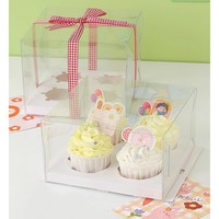 Boîte à cupcakes transparente pour 4/6/12 pièces avec poignée, personnalisable pour muffins, tartes aux œufs et pâtisseries