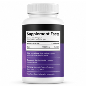 Comprimés de Vitamine H, Kératine, Acide Hyaluronique et Biotine de Qualité Supérieure, Pureté 99%, pour Cheveux, Ongles, Cils et Immunité, Sans Produits Laitiers, 60 Comprimés - Product Image 6