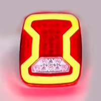Feu arrière combiné carré 6 pouces rouge, ambre et blanc pour remorque, camion, pick-up, camping-car, avec clignotant, feu stop, feu de plaque d'immatriculation et feu de route