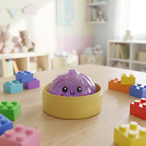 Jouet anti-stress souple en forme de boulette de pâte à sucre scintillante en pectine et maltose, simulation de nourriture à cuire à la vapeur, vente en gros - Product Image 1