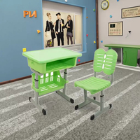 Muebles Escolares de Alta Gama, Mesa y Sillas de Estudio Combinadas, Juego de Mesa y Silla Escolar Ajustable para Escuela